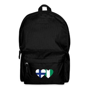 Finland Nigeria Flag Heart - Backpack - black - Front