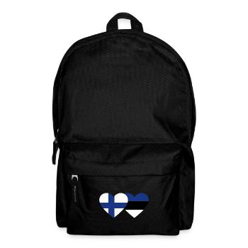 Finland Estonia Flag Heart - Backpack - black - Front