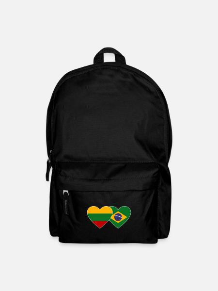 Lituanie Brésil Flag Coeur - Sac à dos - noir