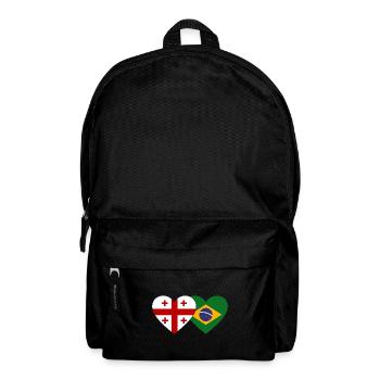 Georgien Brasilien Flagge Herz - Rucksack - Schwarz - Vorne