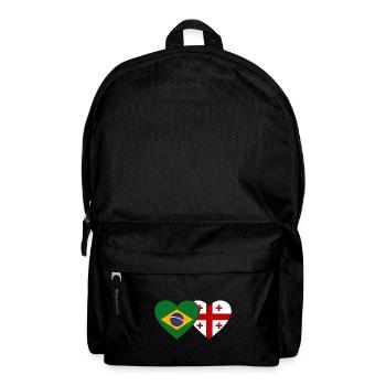 Brésil Géorgie Drapeau Coeur - Sac à dos - noir - Devant