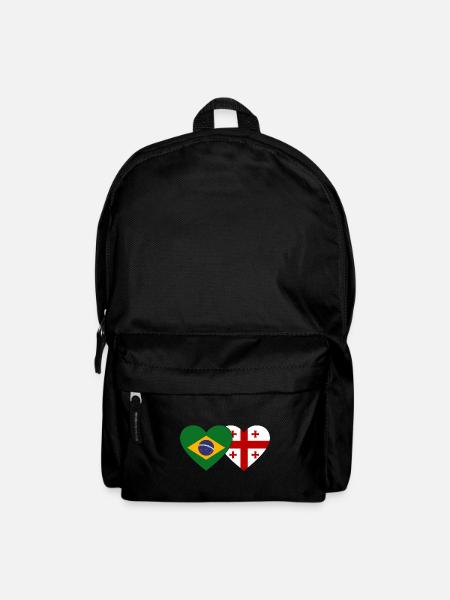 Brasilien Georgien Flagge Herz - Rucksack - Schwarz