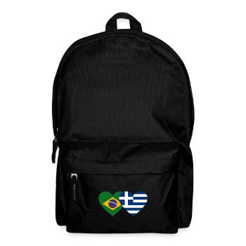 Brasilien Griechenland Flagge Herz - Rucksack - Schwarz - Vorne
