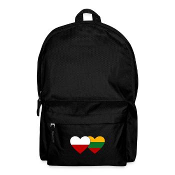 Polen Litauen Flagge Herz - Rucksack - Schwarz - Vorne