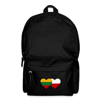 Lithuania Poland Flag Heart - Backpack - black - Front
