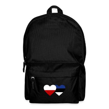 Poland Estonia flag heart - Backpack - black - Front