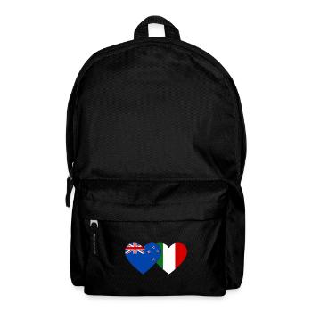 New Zealand Italy Flag Heart - Backpack - black - Front