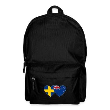 Schweden Neuseeland Flagge Herz - Rucksack - Schwarz - Vorne