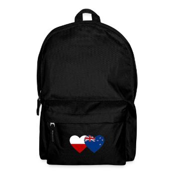 Drapeau de la Pologne Nouvelle-Zélande Coeur - Sac à dos - noir - Devant