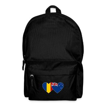 Rumänien Neuseeland Flagge Herz - Rucksack - Schwarz - Vorne