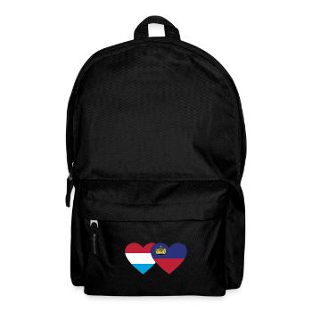 Luxemburg Liechtenstein Flagge Herz - Rucksack - Schwarz - Vorne