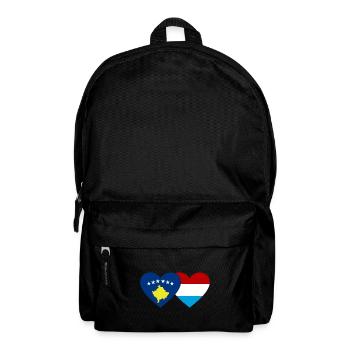 Kosovo Luxemburg Flagge Herz - Rucksack - Schwarz - Vorne