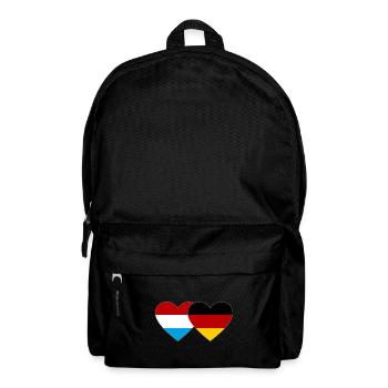 Luxembourg Germany Flag Heart - Backpack - black - Front