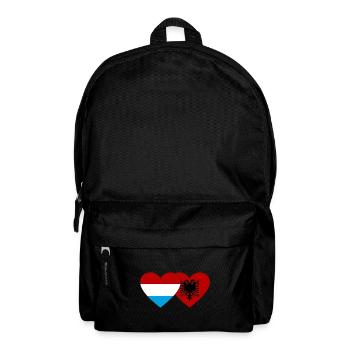 Luxembourg Albania Flag Heart - Backpack - black - Front