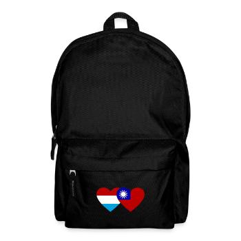 Luxemburg Taiwan Flagge Herz - Rucksack - Schwarz - Vorne