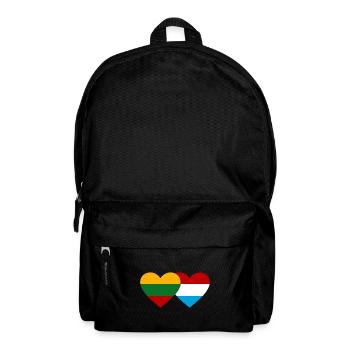 Lithuania Luxembourg Flag Heart - Backpack - black - Front
