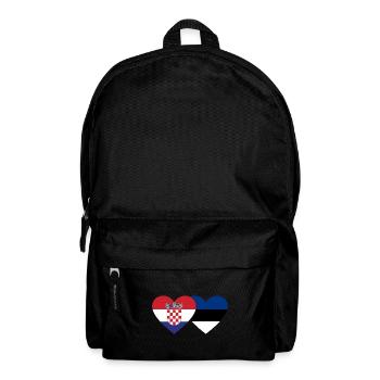 Croatia Estonia flag heart - Backpack - black - Front