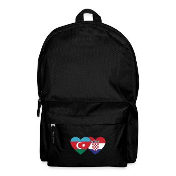 Azerbaijan Croatia Flag Heart - Backpack - black - Front