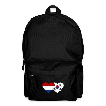 Holland South Korea Flag Heart - Backpack - black - Front