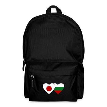 Japan Bulgaria flag heart - Backpack - black - Front