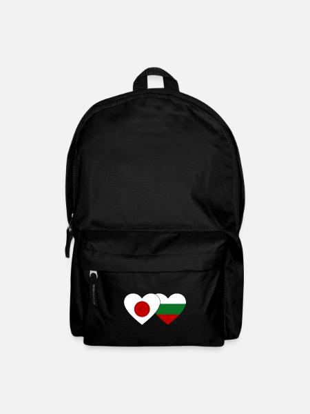 Japan Bulgarien Flagge Herz - Rucksack - Schwarz