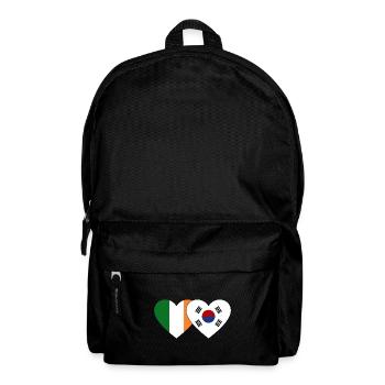Ireland South Korea Flag Heart - Backpack - black - Front
