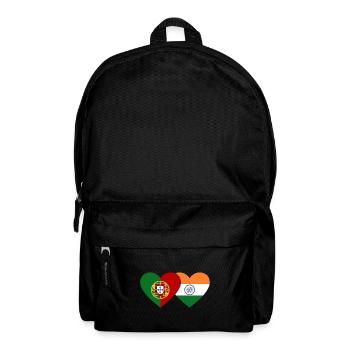 Portugal India Flag Heart - Backpack - black - Front