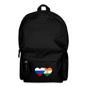 Russia India Flag Heart - Backpack - black - Front