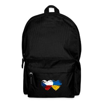 Tschechien Ukraine Flagge Herz used - Rucksack - Schwarz - Vorne