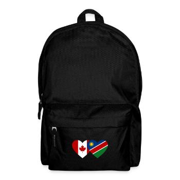 Canada Namibia Flag Heart - Backpack - black - Front