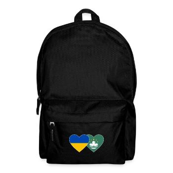 Ukraine Macau Flagge Herz - Rucksack - Schwarz - Vorne