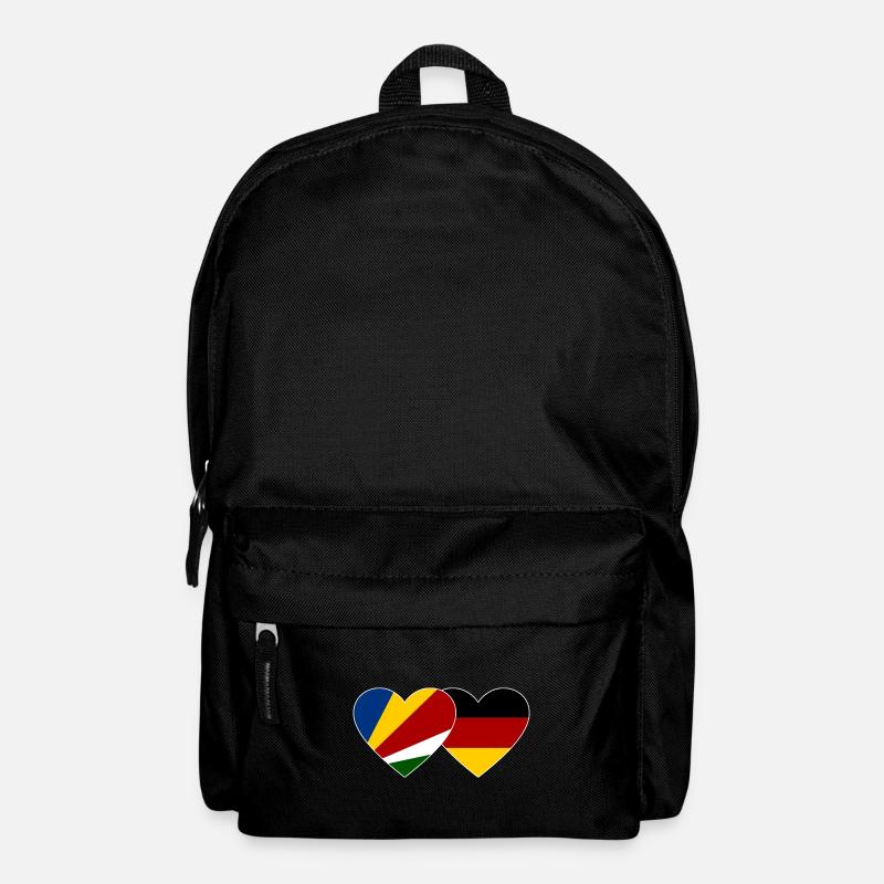 Seychellen Deutschland Flagge Herz - Rucksack - Schwarz