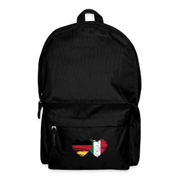 Allemagne Italie drapeau coeur utilisé - Sac à dos - noir - Devant