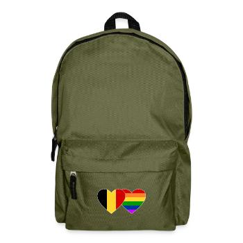 Drapeau arc-en-ciel de Belgique - Sac à dos - vert olive - Devant