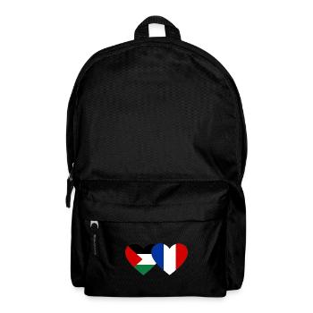 Palestine France Drapeau Coeur - Sac à dos - noir - Devant
