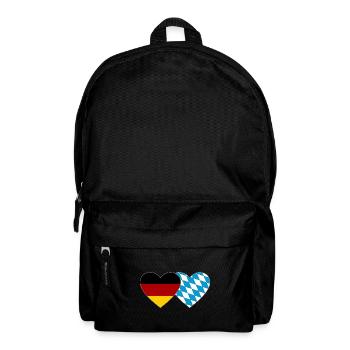 Germany Bavaria Flag Heart - Backpack - black - Front