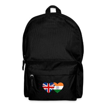 Angleterre Inde drapeau coeur - Sac à dos - noir - Devant