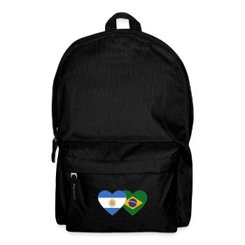 Argentinien Brasilien Flagge Herz - Rucksack - Schwarz - Vorne