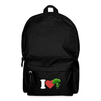 I Love Broccoli, Vegetables, Vegetarian, Vegan - Backpack - black - Front