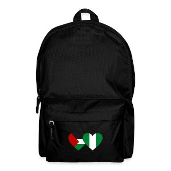 Palestine Nigeria Flag Heart - Backpack - black - Front