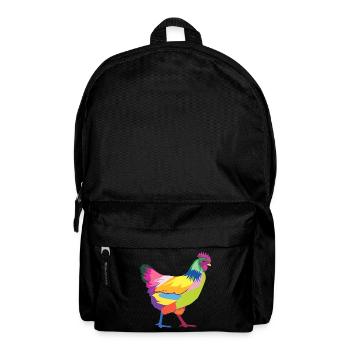 T-shirt coloré de poulet T-shirt en arc-en-ciel cadeau - Sac à dos - noir - Devant