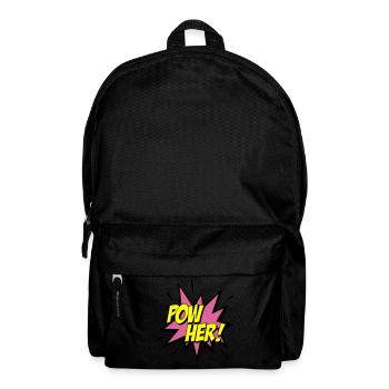 Farben änderbar | Pow her Frau Energie Power - Rucksack - Schwarz - Vorne