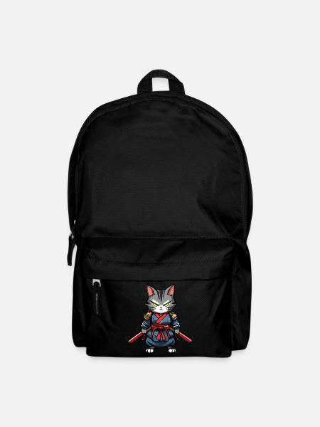 Chat samouraï #19 - Sac à dos - noir