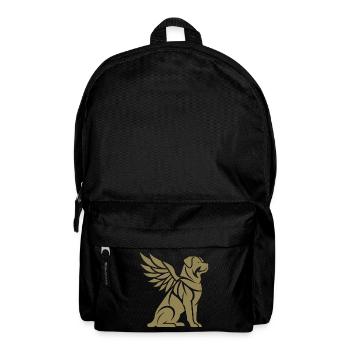 Dog Rottweiler Angel Wings Silhouette - Backpack - black - Front