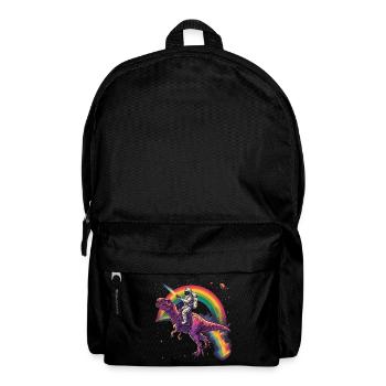 Astronaut reitet T-Rex Dinosaurier - Rucksack - Schwarz - Vorne