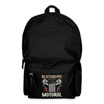 Blutgruppe Motoröl - Rucksack - Schwarz - Vorne