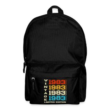 Vintage 1983 vintage anniversaire rétro cadeau - Sac à dos - noir - Devant