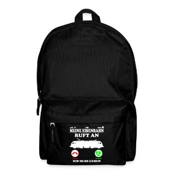 Eisenbahn Rentner Opa - Lok Ruft an Spruch - Rucksack - Schwarz - Vorne