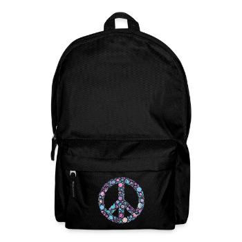 Flower Peace | Signe de paix Idée cadeau - Sac à dos - noir - Devant