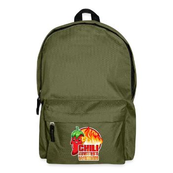 Chili Contest Winner | Hot Food Chilishirt - Rucksack - Olivgrün - Vorne